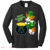 Happy St Patrick's Day Corgi Kids Long Sleeve Shirt thumb 0