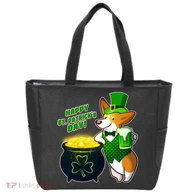 Happy St Patrick's Day Corgi Tote Bag