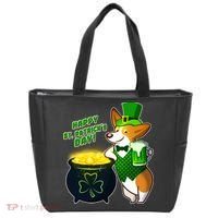 Happy St Patrick's Day Corgi Tote Bag thumb 0
