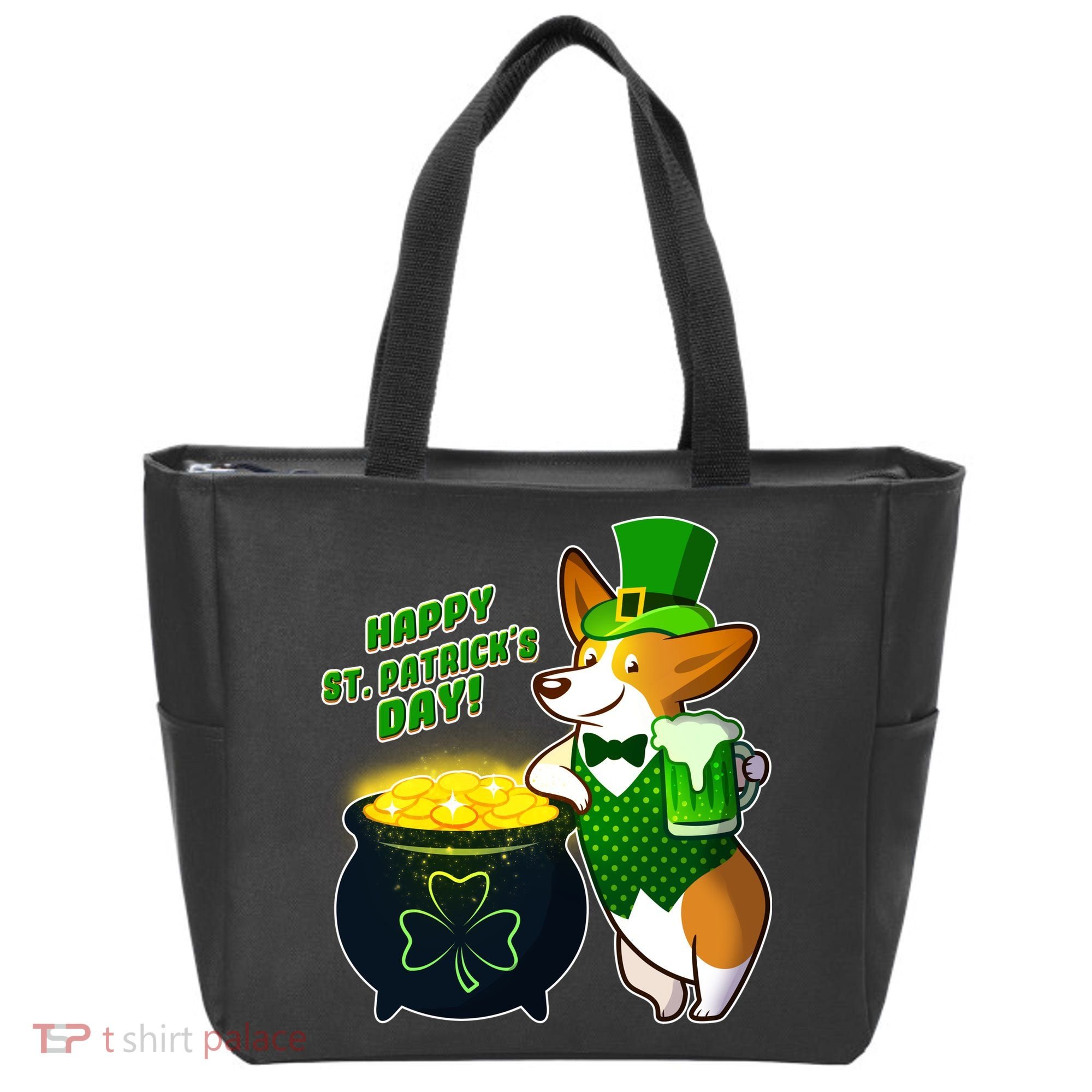 Happy St Patrick's Day Corgi Tote Bag