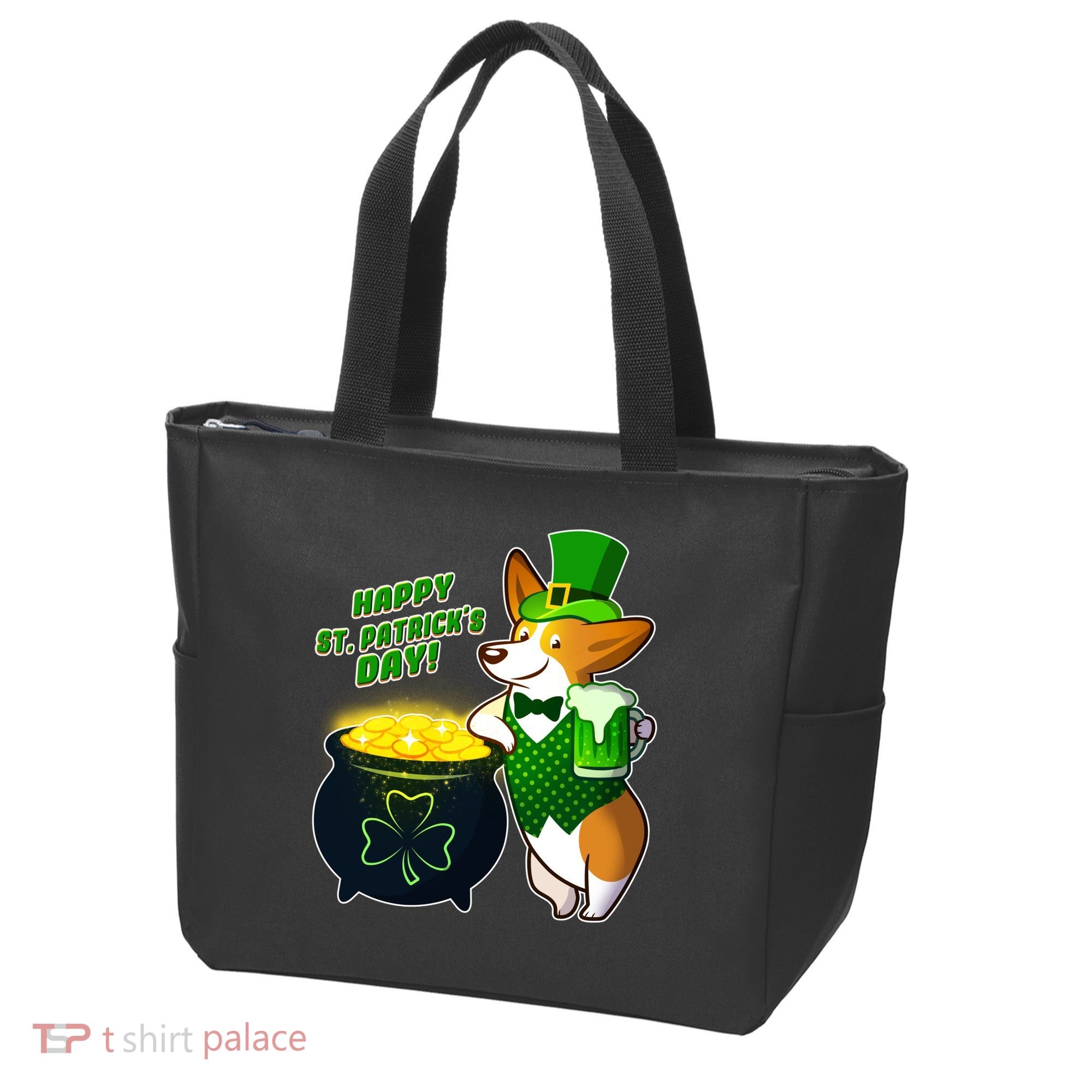Happy St Patrick's Day Corgi Tote Bag
