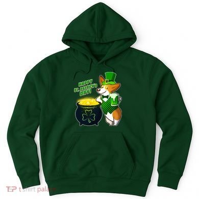 Happy St Patrick's Day Corgi Hoodie