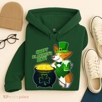 Happy St Patrick's Day Corgi Hoodie thumb 4
