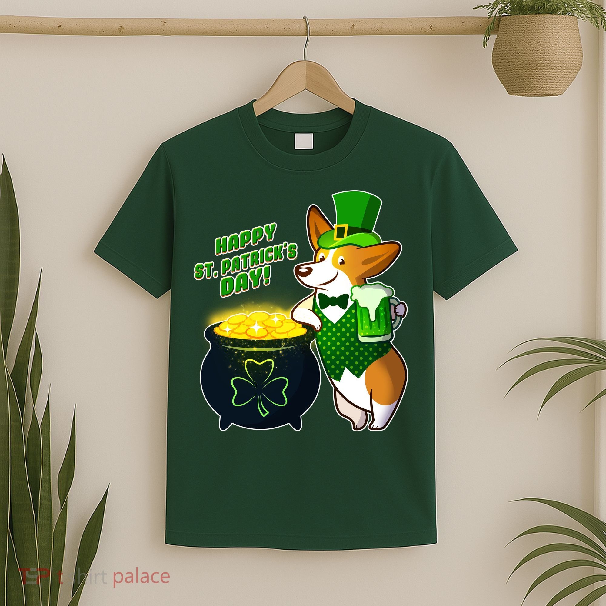 Happy St Patrick's Day Corgi T-Shirt