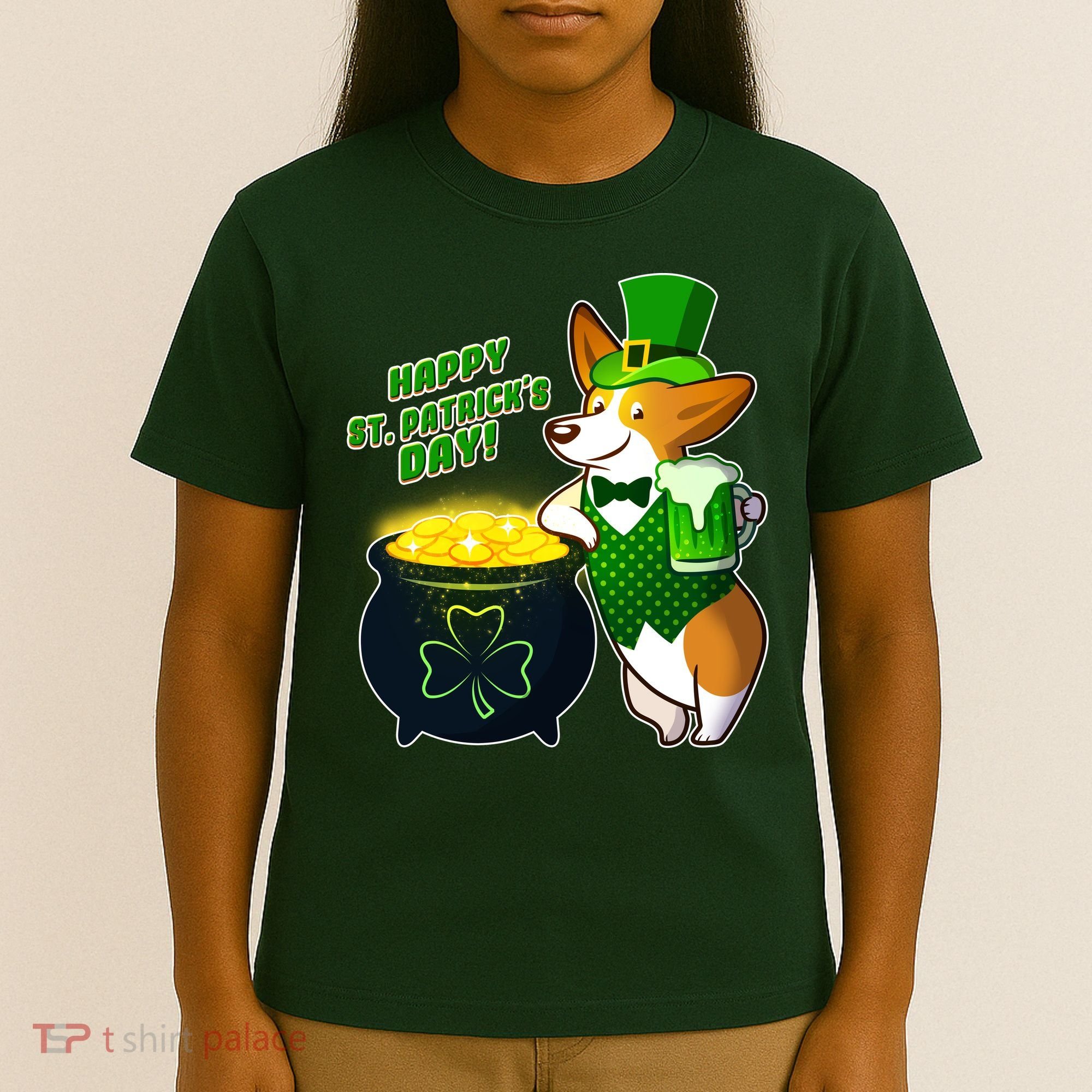 Happy St Patrick's Day Corgi T-Shirt