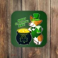 Happy St Patrick's Day Corgi Coaster thumb 0