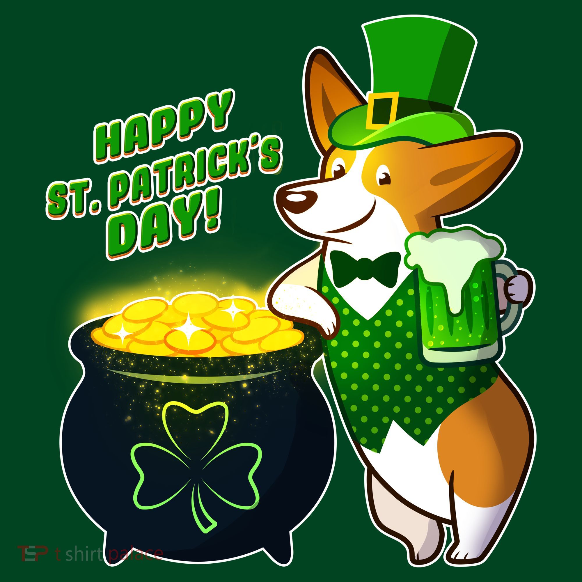 Happy St Patrick's Day Corgi Mousepad