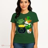 Happy St Patrick's Day Corgi Women's T-Shirt thumb 4