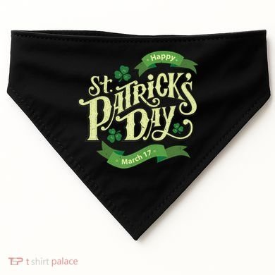 Happy St Patricks Day March 17 USA-Made Doggie Bandana