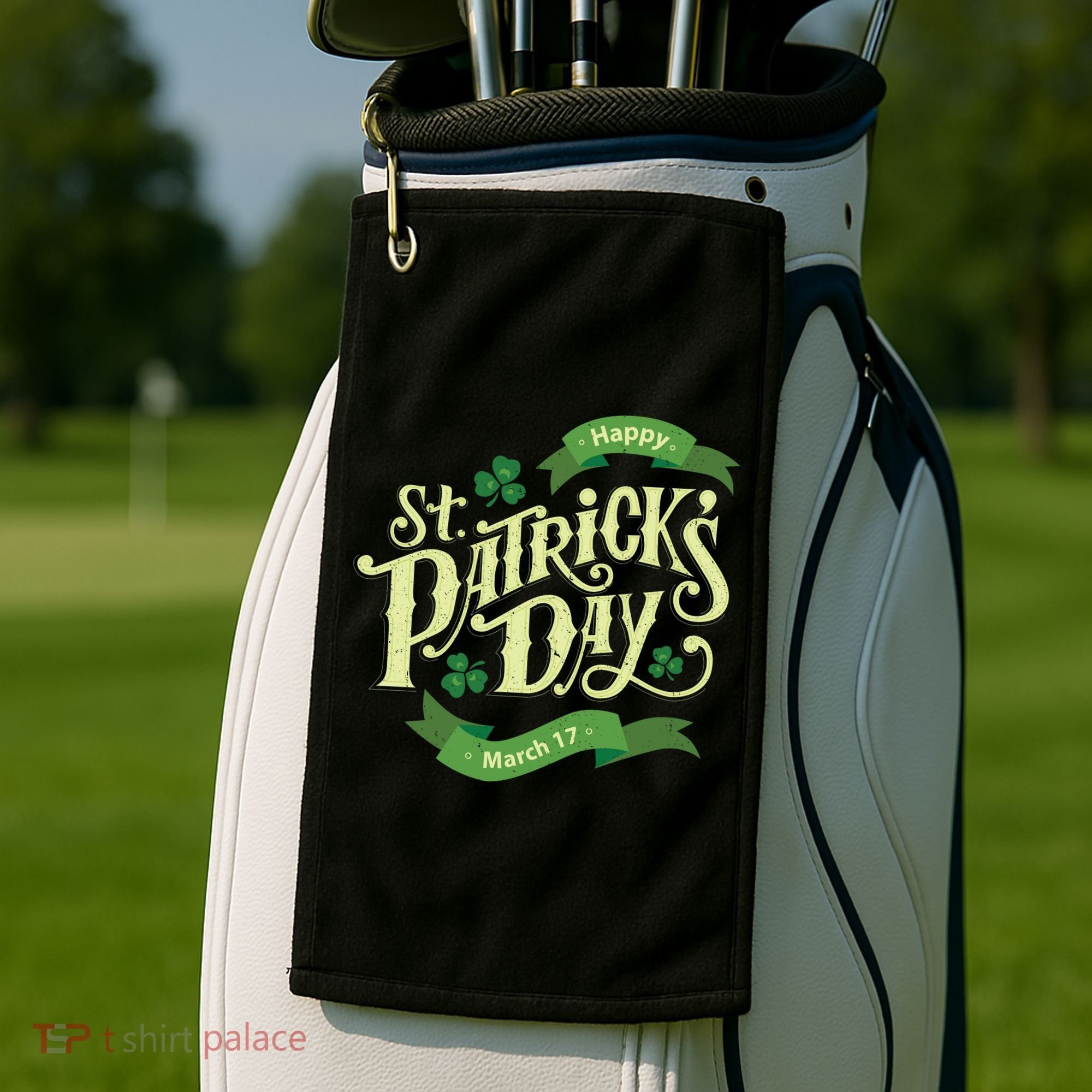 Happy St Patricks Day March 17 Golf Towel
