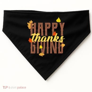Happy Thanksgiving USA-Made Doggie Bandana