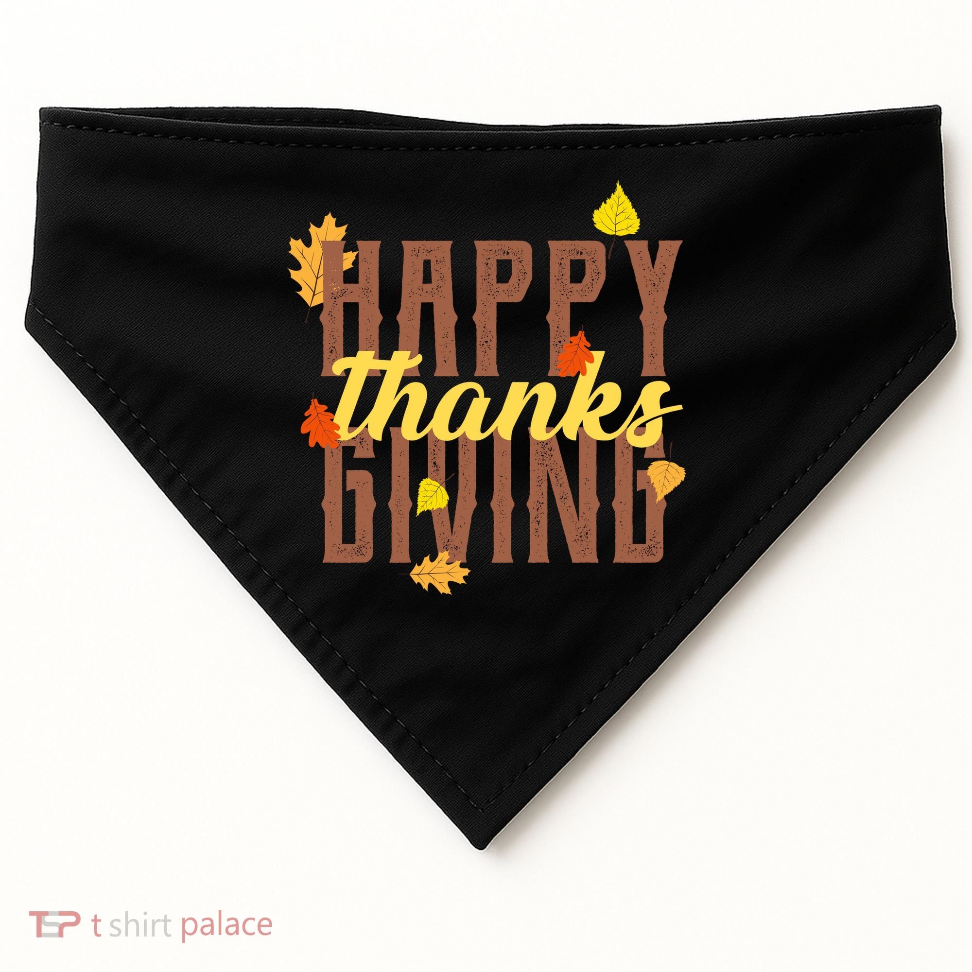 Happy Thanksgiving USA-Made Doggie Bandana