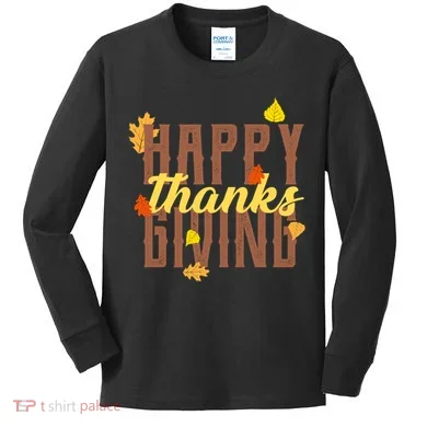 Happy Thanksgiving Kids Long Sleeve Shirt