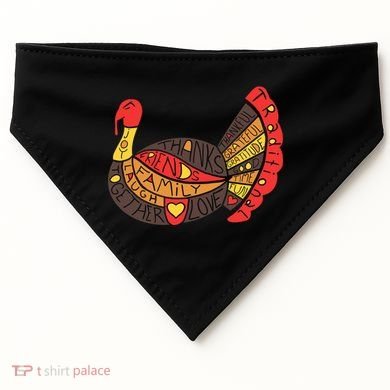 Happy Thanksgiving Day Turkey USA-Made Doggie Bandana