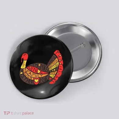Happy Thanksgiving Day Turkey Button