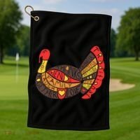 Happy Thanksgiving Day Turkey Golf Towel thumb 1