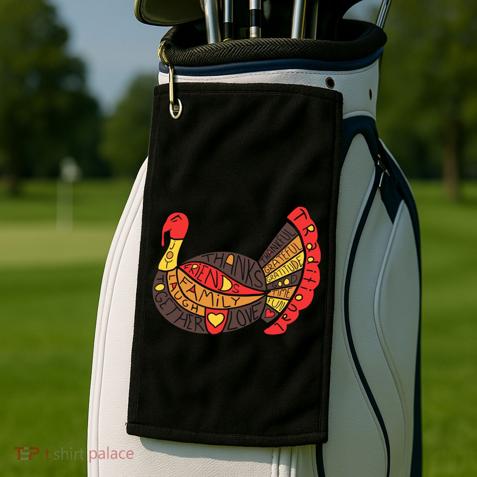 Happy Thanksgiving Day Turkey Golf Towel