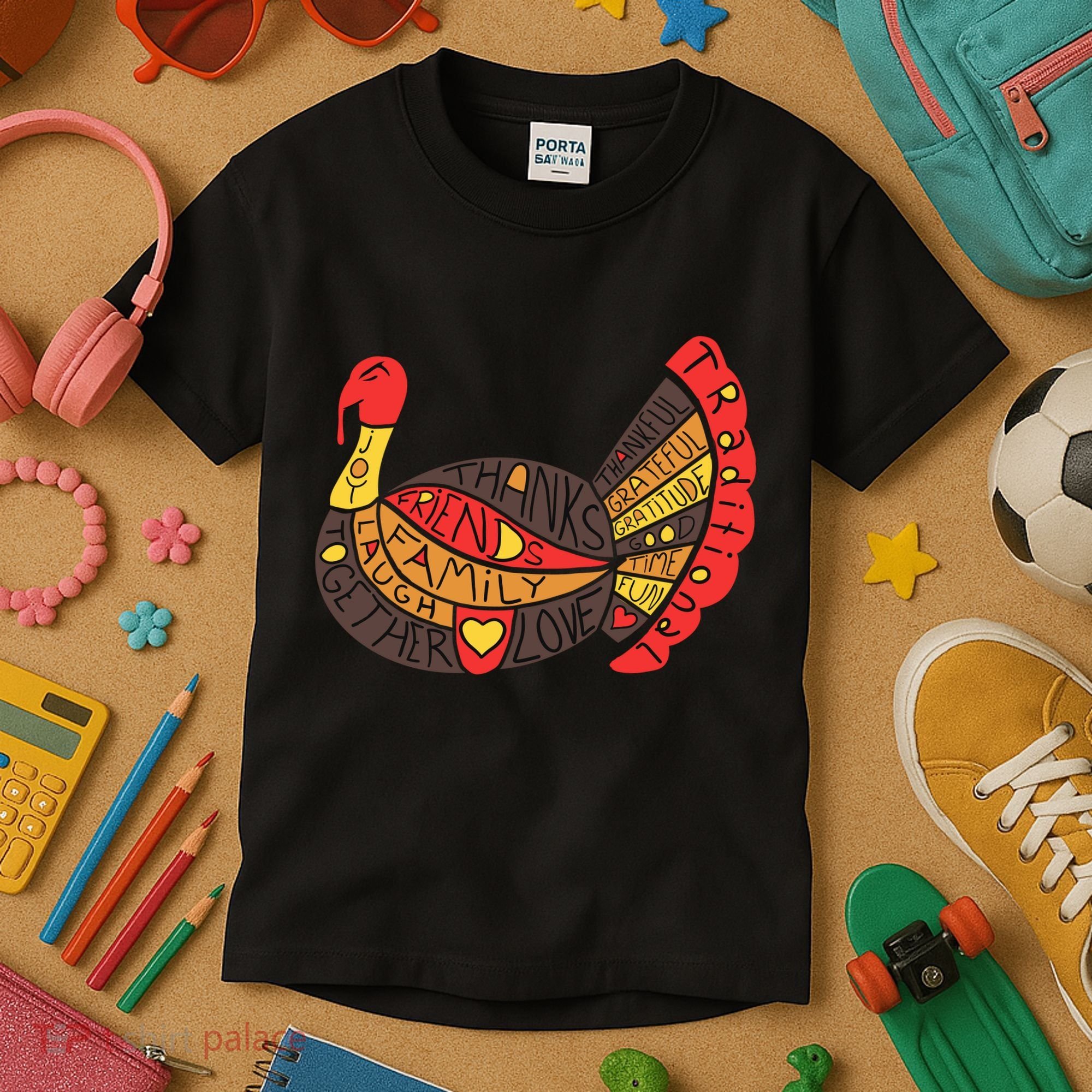 Happy Thanksgiving Day Turkey Kids T-Shirt