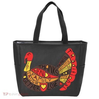 Happy Thanksgiving Day Turkey Tote Bag