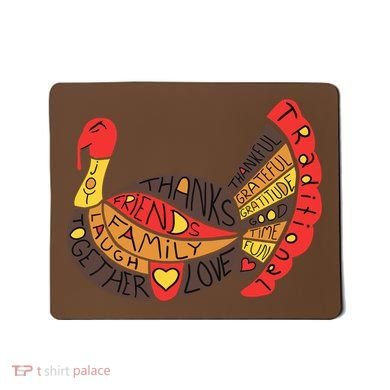 Happy Thanksgiving Day Turkey Mousepad