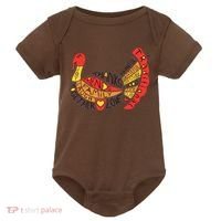 Happy Thanksgiving Day Turkey Baby Bodysuit thumb 0