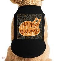 Happy Thanksgiving Day Turkey Pumpkin Logo Doggie Tank thumb 0