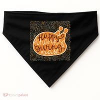 Happy Thanksgiving Day Turkey Pumpkin Logo USA-Made Doggie Bandana thumb 0