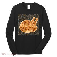 Happy Thanksgiving Day Turkey Pumpkin Logo Long Sleeve Shirt thumb 0