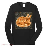 Happy Thanksgiving Day Turkey Pumpkin Logo Long Sleeve Shirt thumb 0