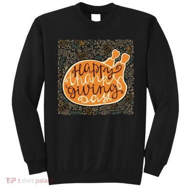 Happy Thanksgiving Day Turkey Pumpkin Logo Sweatshirt