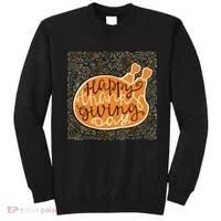 Happy Thanksgiving Day Turkey Pumpkin Logo Sweatshirt thumb 0