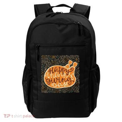 Happy Thanksgiving Day Turkey Pumpkin Logo Backpack