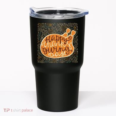 Happy Thanksgiving Day Turkey Pumpkin Logo Tumbler
