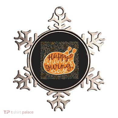 Happy Thanksgiving Day Turkey Pumpkin Logo Ornament