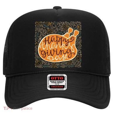 Happy Thanksgiving Day Turkey Pumpkin Logo Hat