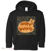 Happy Thanksgiving Day Turkey Pumpkin Logo Toddler Hoodie thumb 0