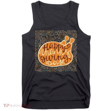 Happy Thanksgiving Day Turkey Pumpkin Logo Tank Top