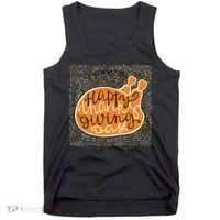 Happy Thanksgiving Day Turkey Pumpkin Logo Tank Top thumb 0