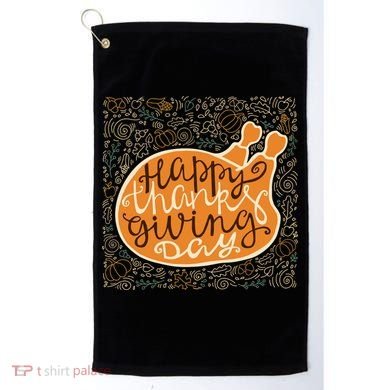 Happy Thanksgiving Day Turkey Pumpkin Logo Golf Towel