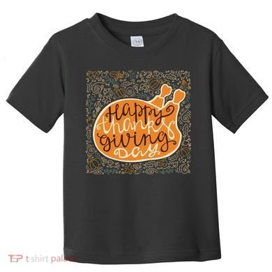 Happy Thanksgiving Day Turkey Pumpkin Logo Toddler T-Shirt