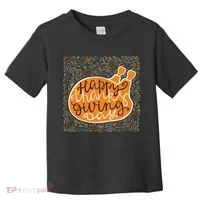 Happy Thanksgiving Day Turkey Pumpkin Logo Toddler T-Shirt thumb 0