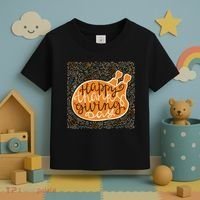 Happy Thanksgiving Day Turkey Pumpkin Logo Toddler T-Shirt thumb 3