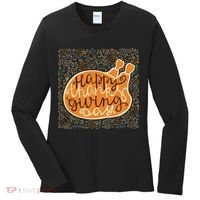 Happy Thanksgiving Day Turkey Pumpkin Logo Women's Long Sleeve Shirt thumb 0
