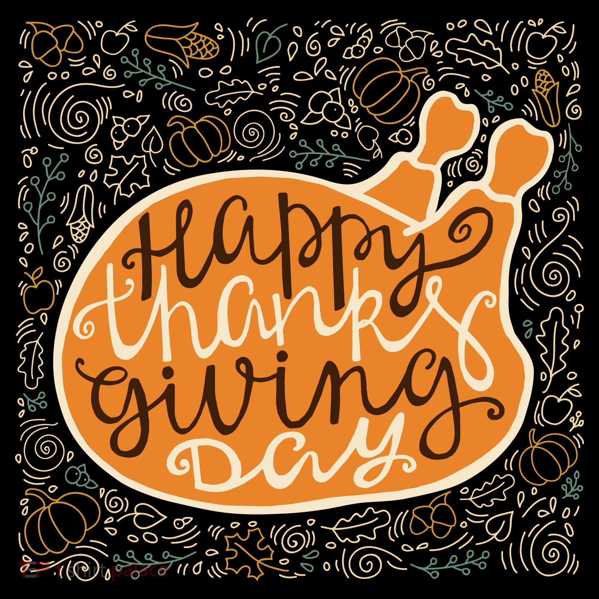 Happy Thanksgiving Day Turkey Pumpkin Logo Kids Sweatshirt