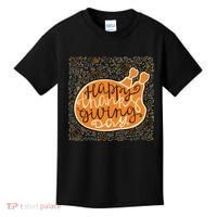 Happy Thanksgiving Day Turkey Pumpkin Logo Kids T-Shirt thumb 0