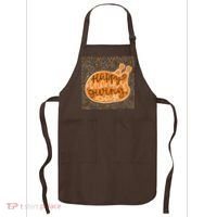 Happy Thanksgiving Day Turkey Pumpkin Logo Apron thumb 0