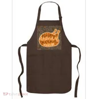 Happy Thanksgiving Day Turkey Pumpkin Logo Apron thumb 0