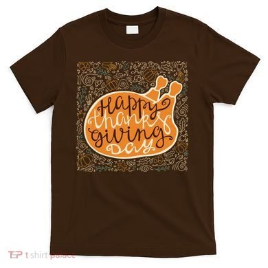 Happy Thanksgiving Day Turkey Pumpkin Logo T-Shirt