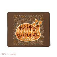 Happy Thanksgiving Day Turkey Pumpkin Logo Mousepad thumb 0