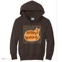 Happy Thanksgiving Day Turkey Pumpkin Logo Kids Hoodie thumb 0